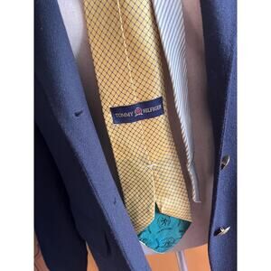 Silk necktie in yellow and white by Tommy Hilfiger